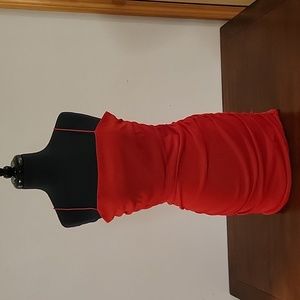 Red Shimmer Dress/ Semi Open Back. Medium
